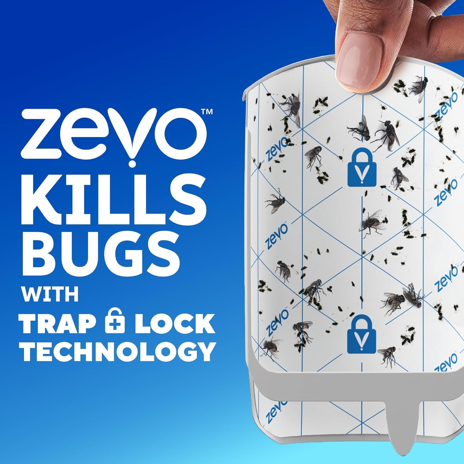 Zevo 2 Flying Insect Traps & 2 Cartridges - Plug In Fly Trap & Indoor Bug Catcher for Gnats, House & Fruit Flies - Mess-Free - Use in Any Room - Uses Blue & UV Light (2 Plug In Devices & 2 Cartridges)