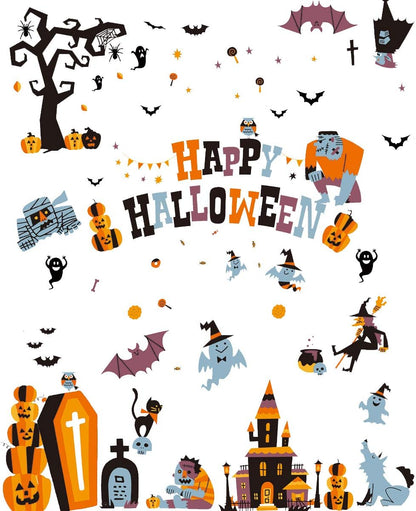 CCINEE Halloween Window Stickers - 10 Sheets Window Clings Decals for Party Decoration, Indoor & Outdoor Home Decor