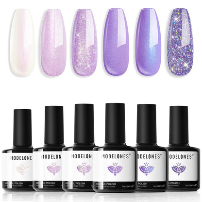 modelones Christmas Gel Nail Polish Set, 6 Colors Cat Eye Red Green Glitter Gold Silver Winter Gel Polish Kit with Magnet Nail Stickers Soak Off Led Nail Art Manicure Salon DIY New Year Holiday Gifts