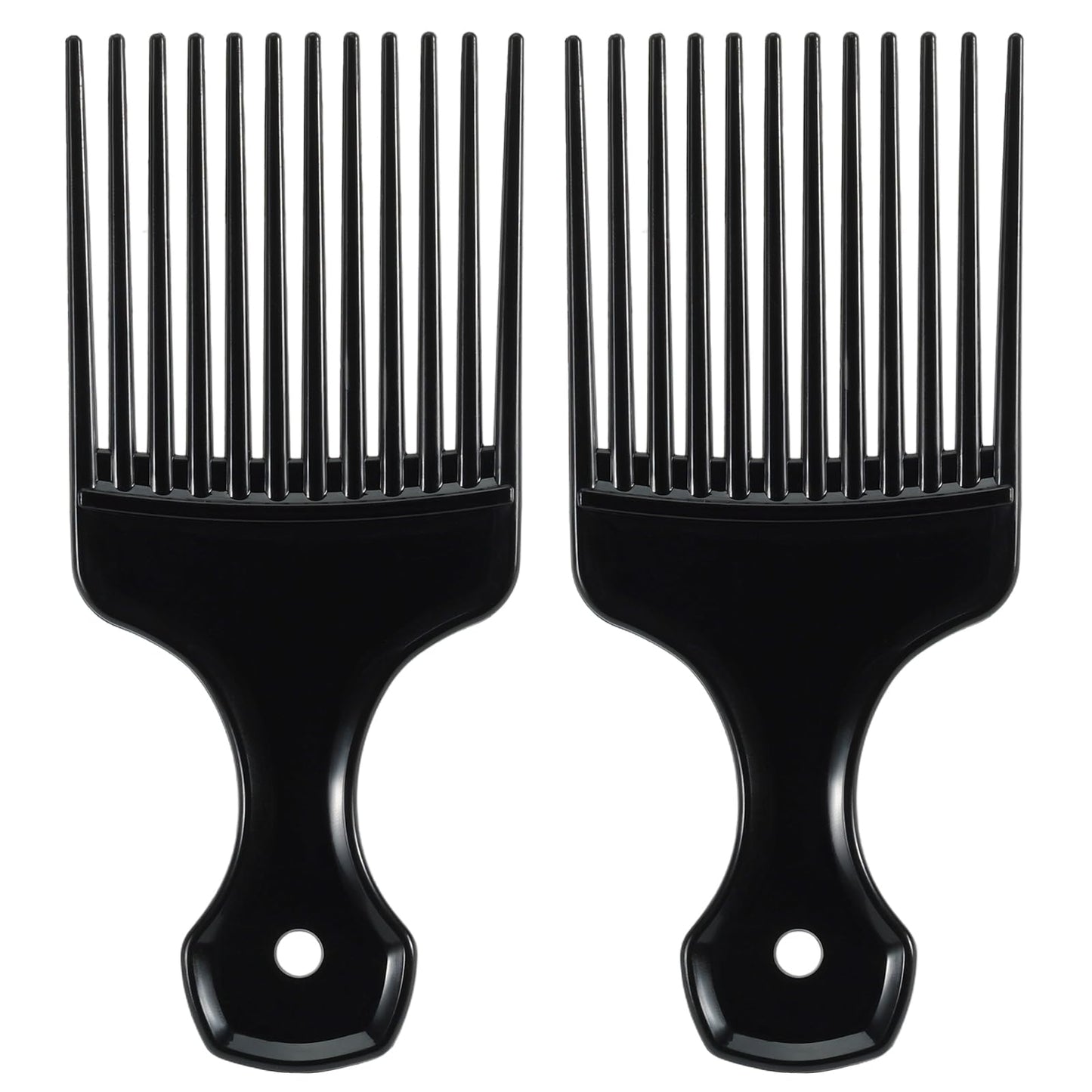2 Pcs Hair Pick Wide Tooth Lift Hair Comb for Hair Styling Detangling Plastic Afro Pick for Women Men