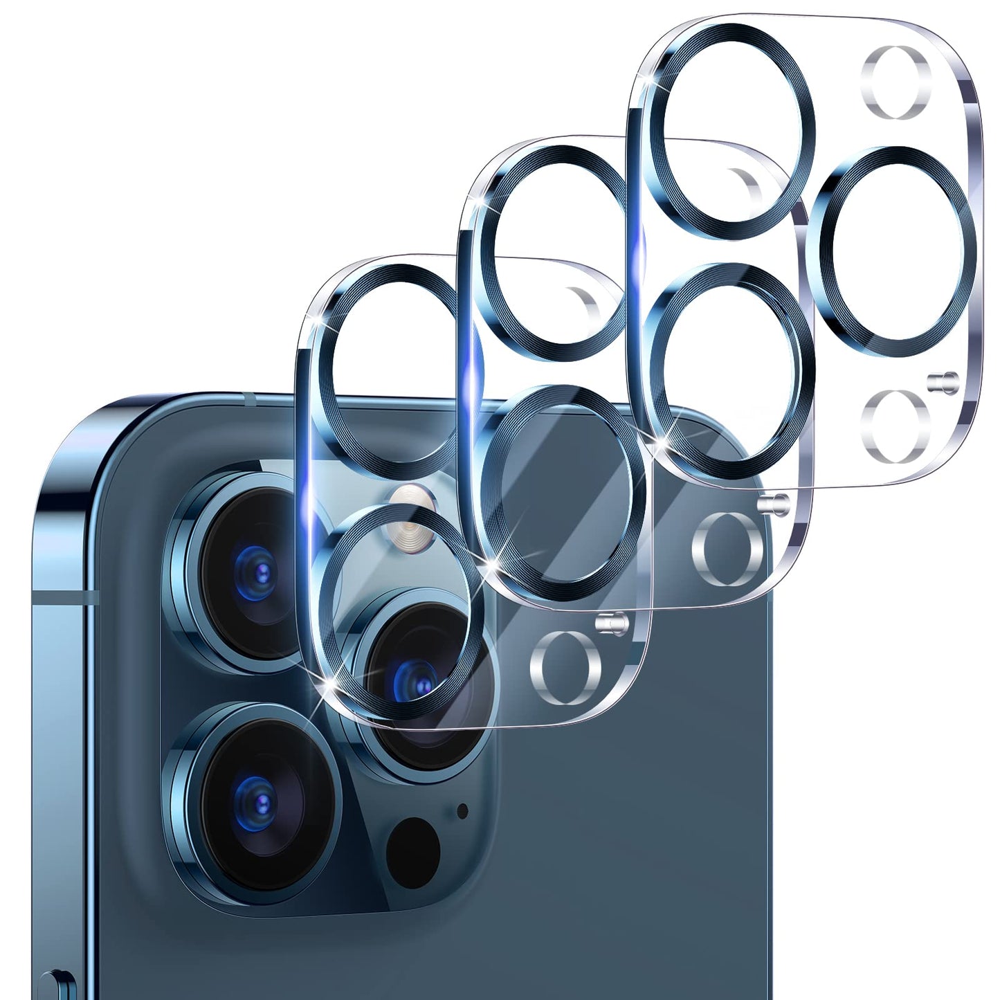 UniqueMe Compatible for 3 Pack iPhone 17 Pro Camera Lens Protector - [Drop Protection] 9H Tempered Glass Camera Cover Screen [Update New Version]【Not for 17 Pro Max】