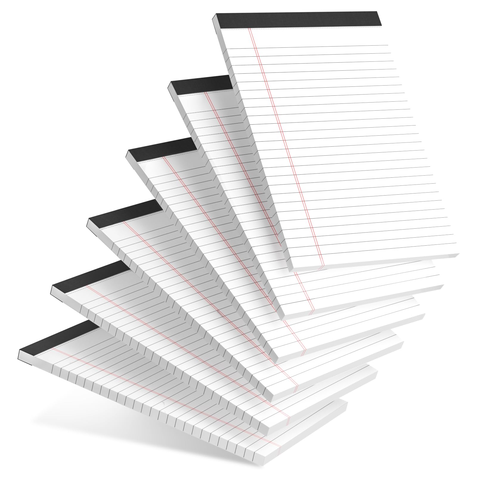 5pcs Colored Note Pads 5x8 College Ruled Small Legal Pads Paper Notepads 5 Pack Study Back Writing Pads 5 x 8 Paper Pads Perforated Narrow Ruled Pads of Paper