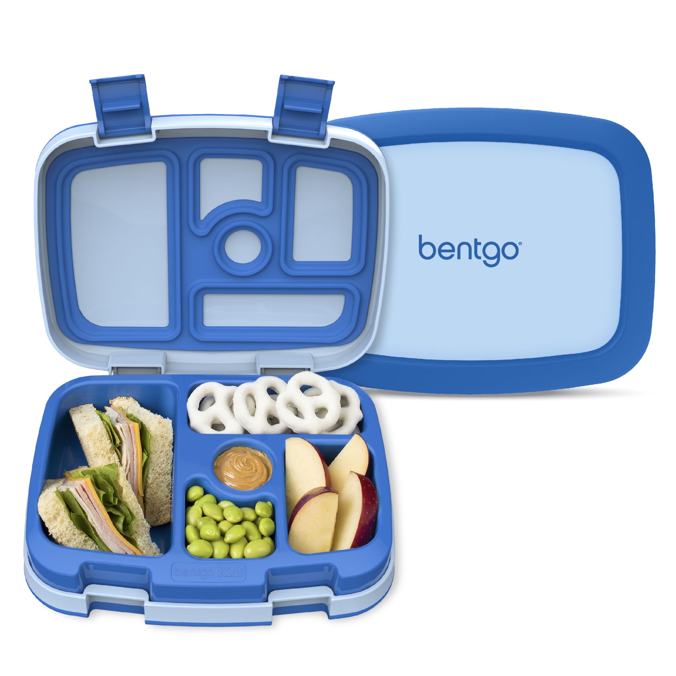 Bentgo Kids Bento-Style 5-Compartment Leak-Proof Lunch Box - Ideal Portion Sizes for Ages 3 to 7 - Durable, Drop-Proof, Dishwasher Safe, PFAS & BPA-Free & Made with Food-Safe Materials (Orange)
