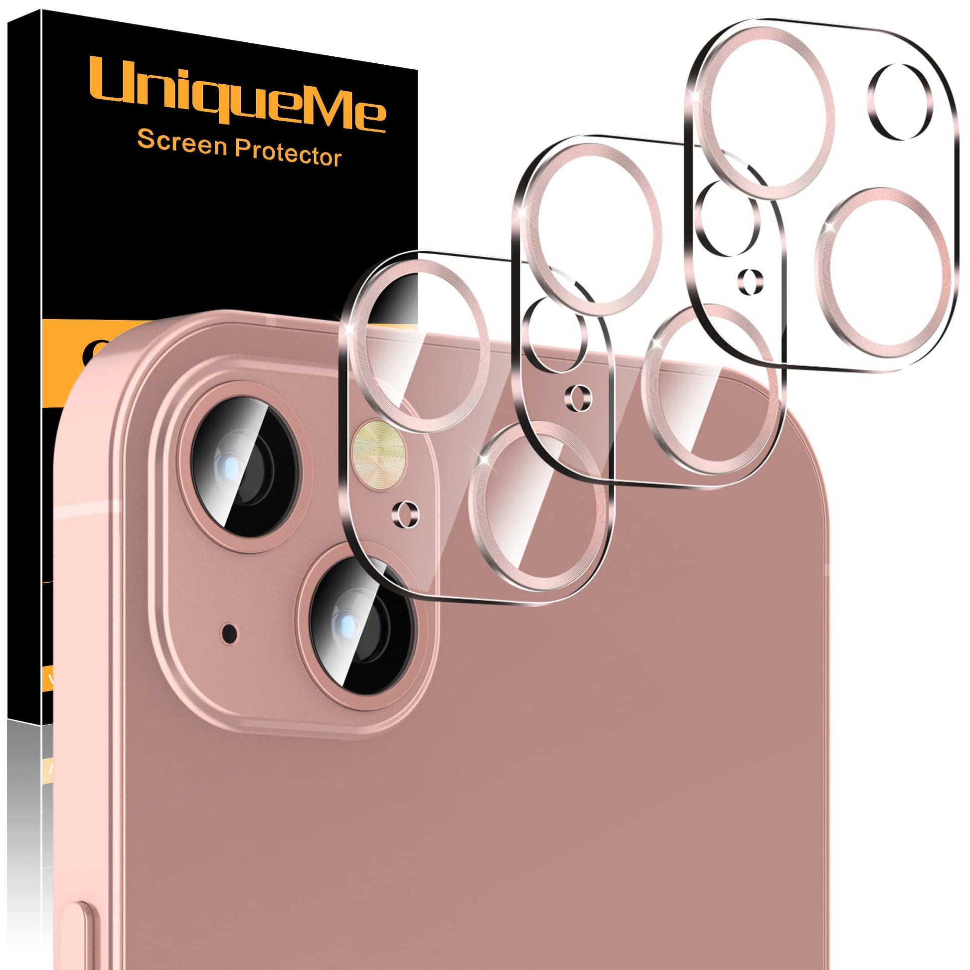 UniqueMe Compatible for 3 Pack iPhone 17 Pro Camera Lens Protector - [Drop Protection] 9H Tempered Glass Camera Cover Screen [Update New Version]【Not for 17 Pro Max】