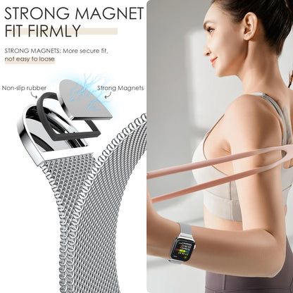 Original Milanese Loop Band Compatible with Apple Watch 38mm 40mm 41mm 42mm 44mm 45mm 46mm 49mm - Women & Men Magnetic Closure Adjustable Metal Strap for iWatch Series 11 10 9 8 7 6 5 4 SE2 3 Ultra2 3