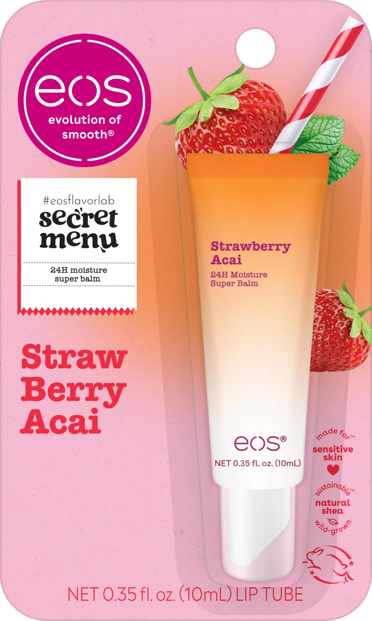 eos 24H Moisture Super Balm - Marshmallow Fluff, Lip mask, Moisturizing, Lip Treatment, Limited-Edition, 0.35 fl oz