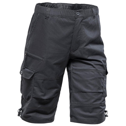 Mylldey Men's Cargo Shorts 3/4 Relaxed Fit Mens Running Shorts 7 Pockets Elastic Waist Cotton Hiking Shorts