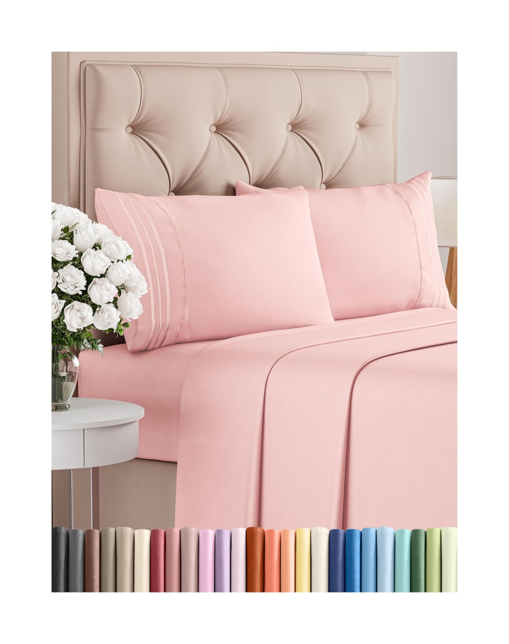 Queen Size 4 Piece Sheet Set - Comfy Breathable & Cooling Bed Sheets Set - Hotel Luxury Bedding for Women, Men, Kids, Teens, Boys & Girls - Deep Pockets, Ultra-Soft, Wrinkle Free - Oeko-Tex - Black