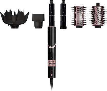 Shark Hair Dryer | FlexStyle Hair Styling System | Portable & Powerful Blow Dryer Brush | Hair Curler & Volumizer | 6 Styling Tools Included | Best for All Hair Types | Black | HD440BK