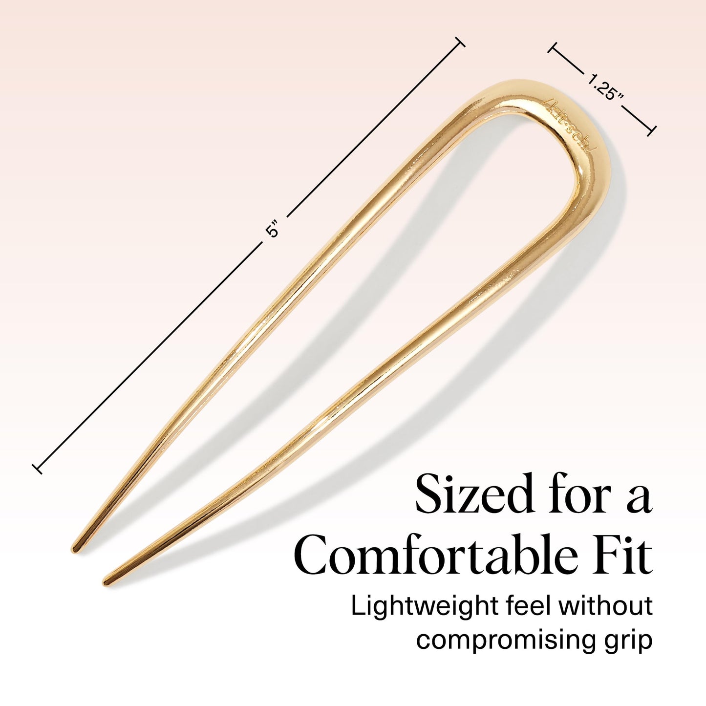 Kitsch Metal French Hair Pin for Women - Elegant Hair Accessories, Ideal for Buns & French Twist, Designed for a Secure, Comfortable Fit | Ideal Gifts for Women - Hematite