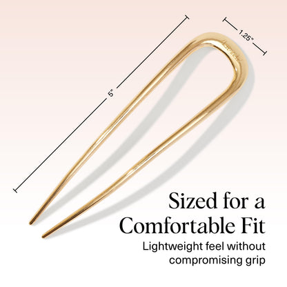 Kitsch Metal French Hair Pin for Women - Elegant Hair Accessories, Ideal for Buns & French Twist, Designed for a Secure, Comfortable Fit | Ideal Gifts for Women - Hematite