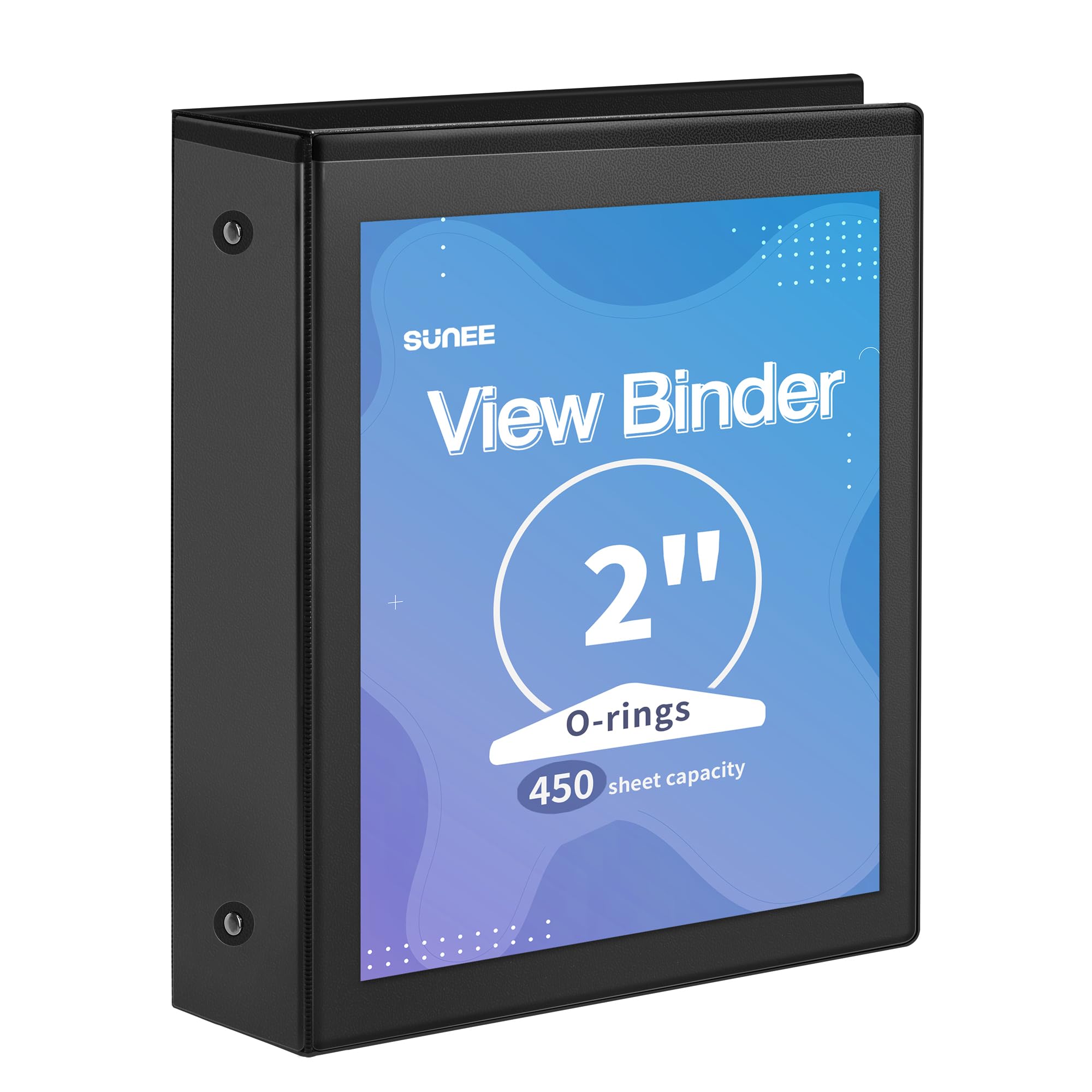 SUNEE 3 Ring Binder 1 Inch 1 Pack, Clear View Binder Three Ring PVC-Free (Fit 8.5x11 Inches) for School or Office Supplies, White
