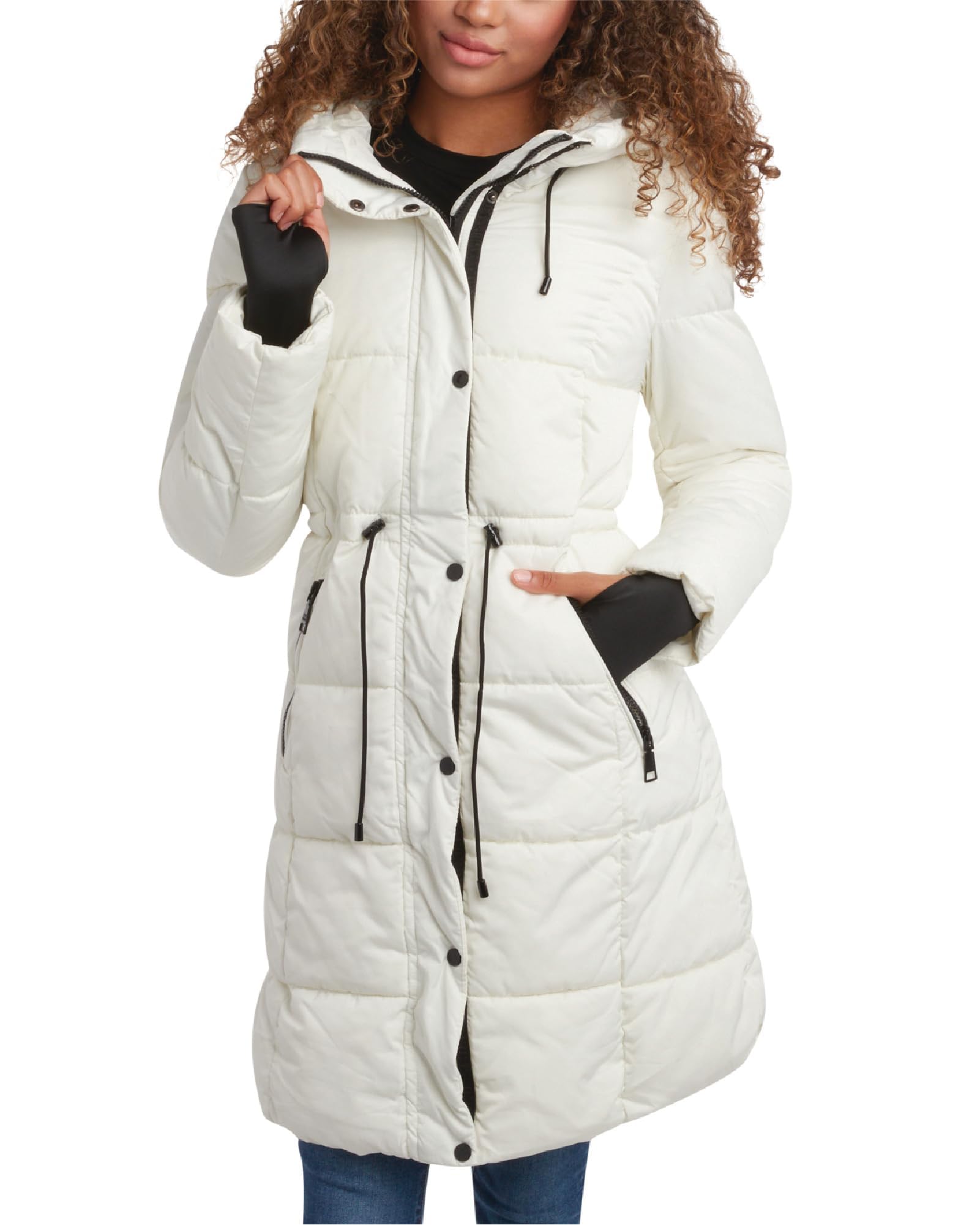 Steve Madden Womens Winter Coat - Insulated Long Hooded Quilted Parka Puffer Jacket - Warm Winter Jacket for Women
