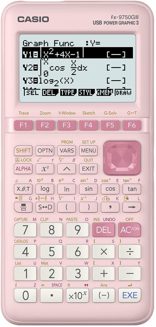 Casio fx-9750GIII Graphing Calculator | Natural Textbook Display | Python Programming | Ideal for Exams, STEM & Advanced Math | Pink