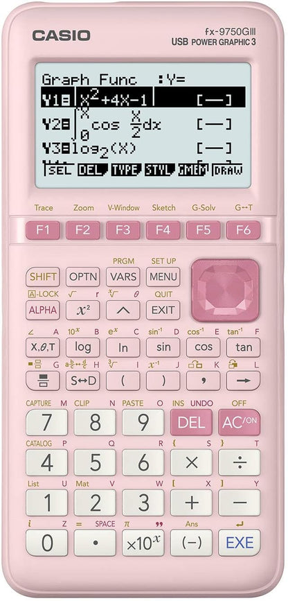 Casio fx-9750GIII Graphing Calculator | Natural Textbook Display | Python Programming | Ideal for Exams, STEM & Advanced Math | Pink