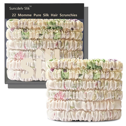 Silk Hair Towel, Friction-Resistant, Amino Acid-Rich, Durable, Breathable (6PCS(Bean Paste, Rose Gold, Rice White))