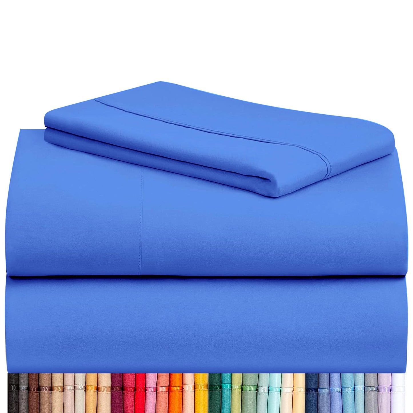 LuxClub 4 PC Queen Sheet Set, Breathable Luxury Bed Sheets, Deep Pockets Wrinkle Free Cooling Sheets Machine Washable Hotel Bedding Silky Soft - Teal Queen