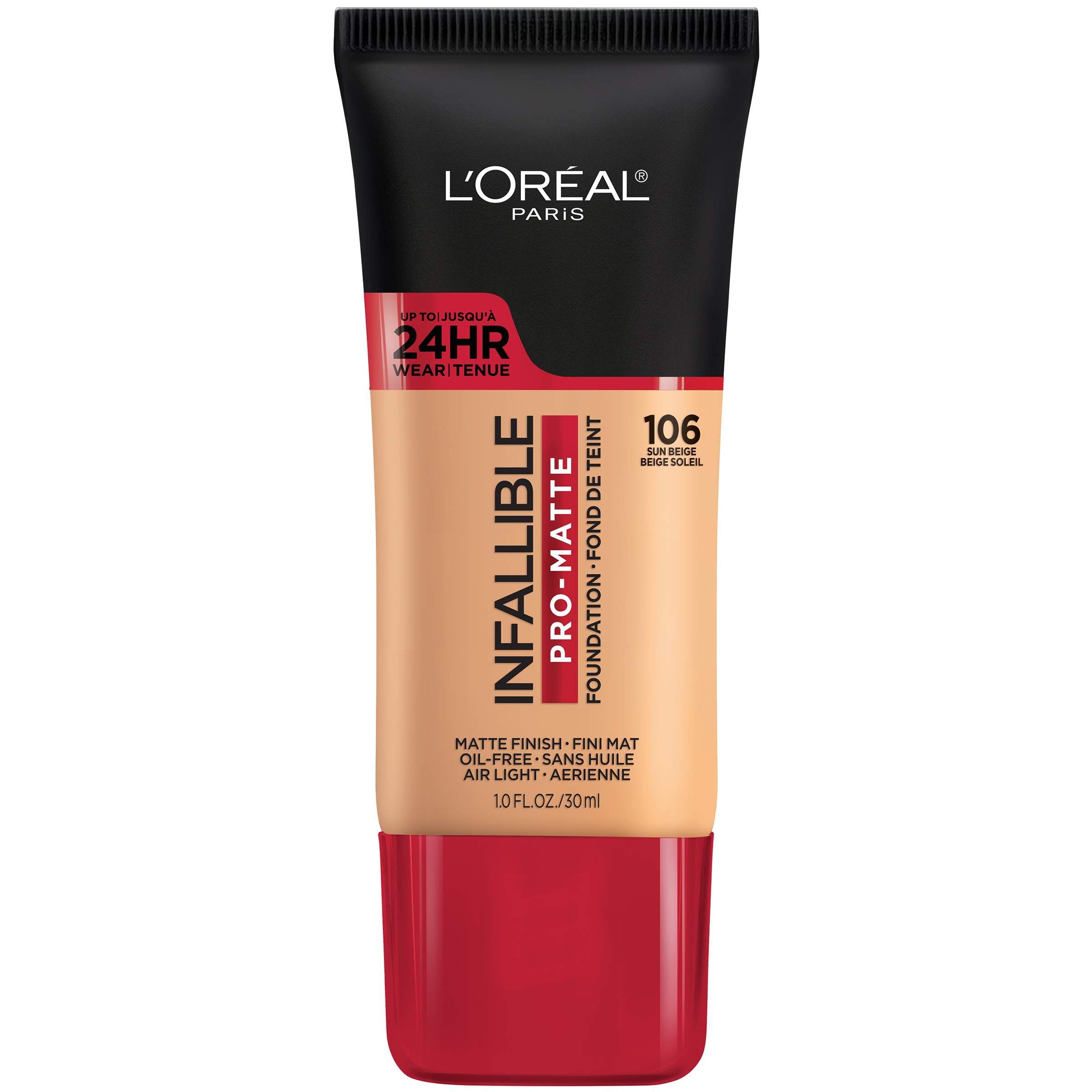 L'Oreal Paris Makeup Infallible Pro-Matte Liquid Longwear Foundation, 105 Natural Beige, 1 fl; oz.
