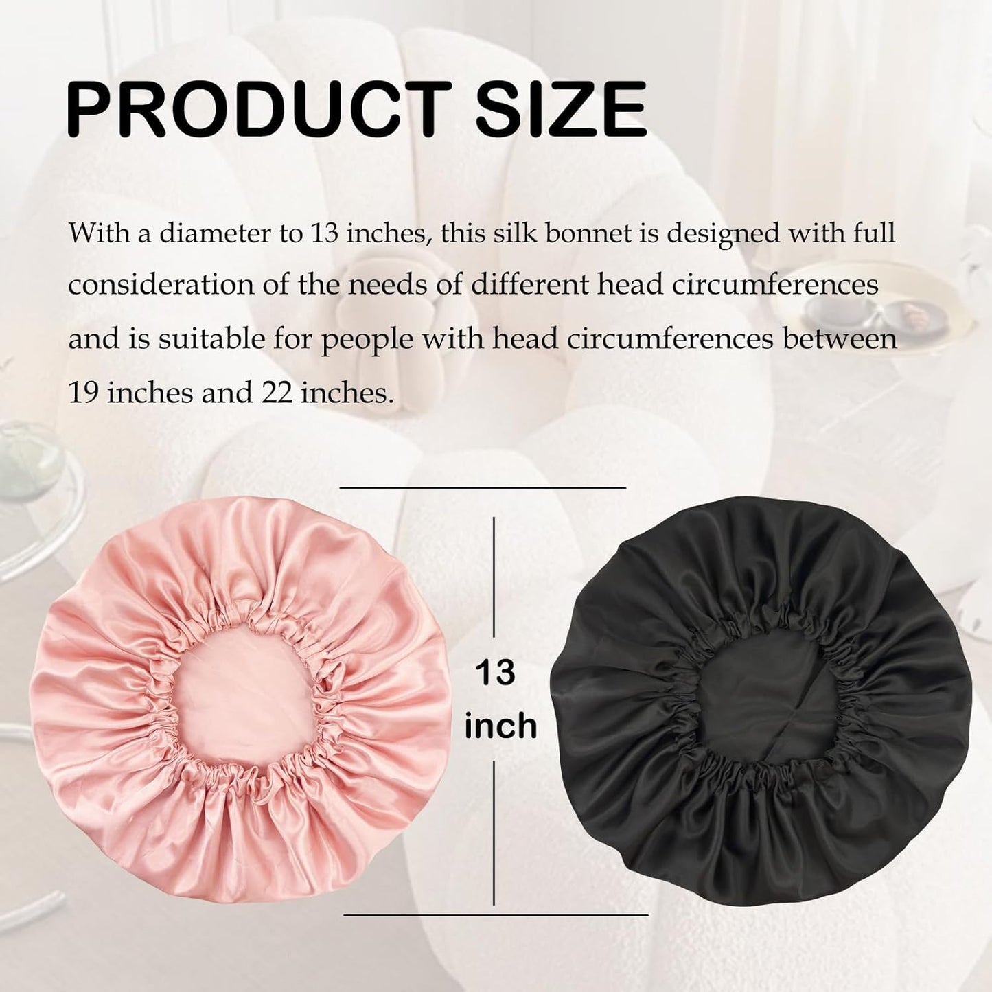 2 PCS Satin Bonnet Double Layer Sleep Hair Silk Bonnet for Sleeping Women Curly Natural Hair
