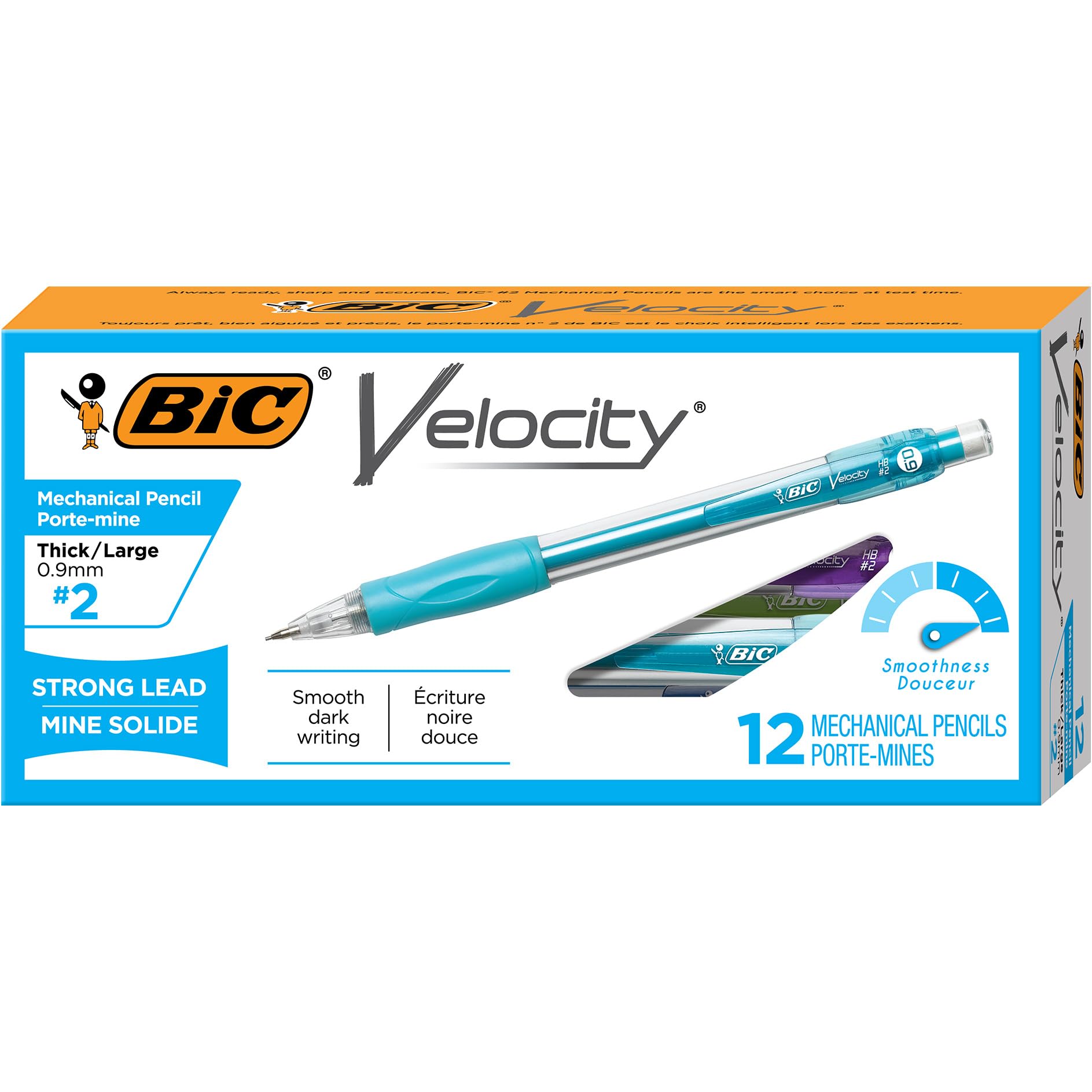BIC Velocity Colored Lead Mechanical Pencils, Assorted Colors, 6-Pack, Colored Pencils for Classrooms and School Supplies