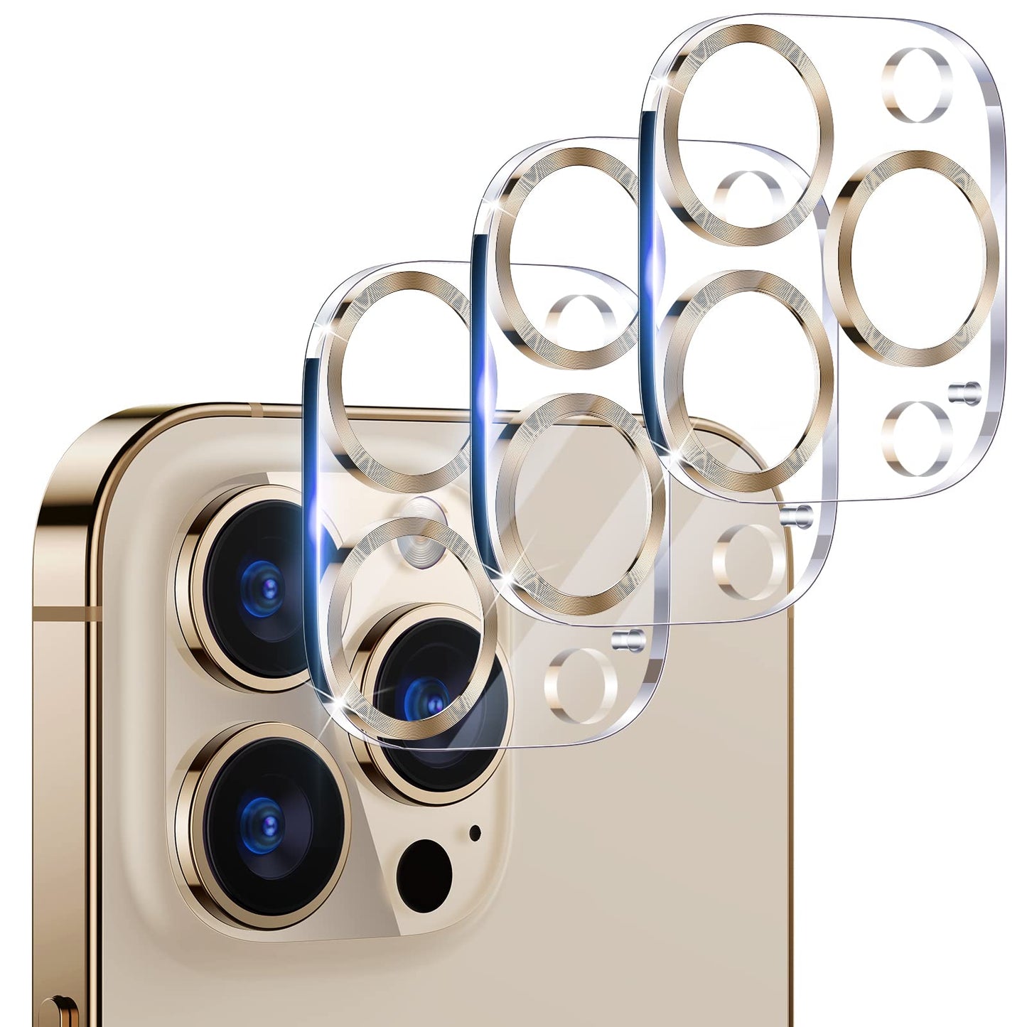 UniqueMe Compatible for 3 Pack iPhone 17 Pro Camera Lens Protector - [Drop Protection] 9H Tempered Glass Camera Cover Screen [Update New Version]【Not for 17 Pro Max】