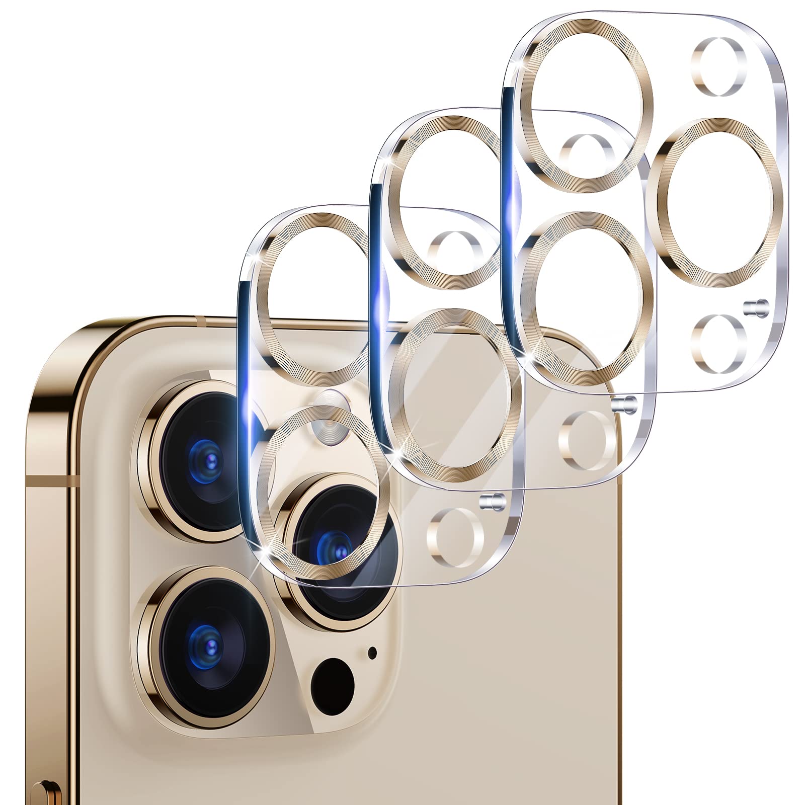 UniqueMe Compatible for 3 Pack iPhone 17 Pro Camera Lens Protector - [Drop Protection] 9H Tempered Glass Camera Cover Screen [Update New Version]【Not for 17 Pro Max】