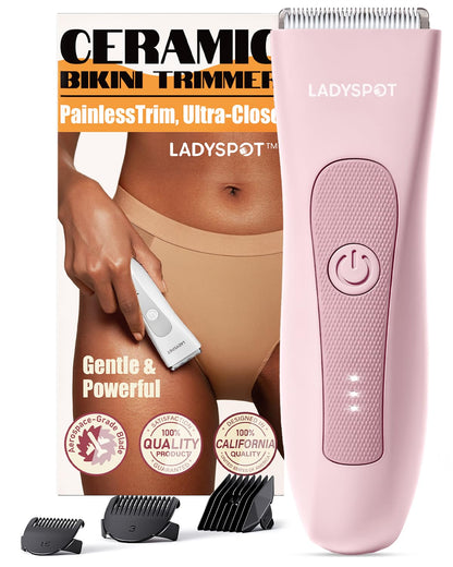 MANSPOT Manscape Pubic Hair Trimmer for Men and Women, Electric Ball Trimmer Pubic Trimmer Shaver,Hypoallergenic Ceramic Blade Heads,Waterproof Wet/Dry Groin Shaver,20 Times Usage,No Nick,No Burn