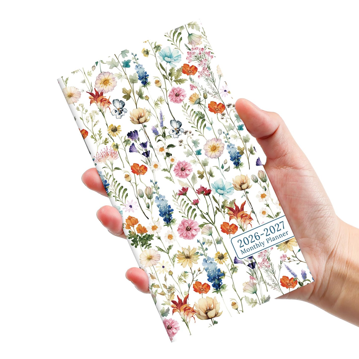 Pocket Calendar 2026-2027 for Purse, Two Year Monthly Planner Pocket Size, Jan 2026 to Dec 2027 Monthly Planner Small Size (6.5" x 3.5") - Wildflowers