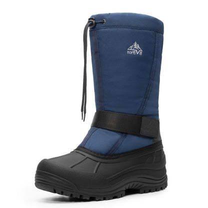 NORTIV 8 Men's Waterproof Winter Snow Boots Insulated Fur Liner Lightweight Outdoor Tall Boots