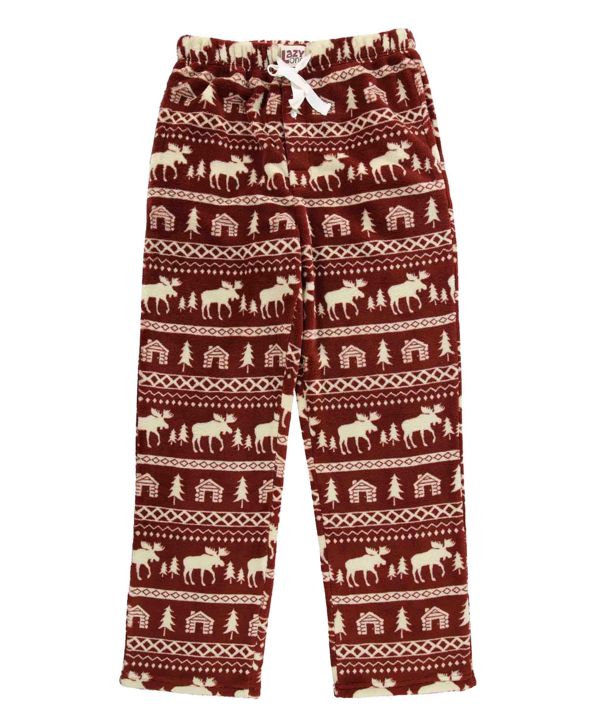 Lazy One Men's Fleece Pajama Pants, Nordic Fleece Pajama Bottoms for Men, Warm Pajama Pants