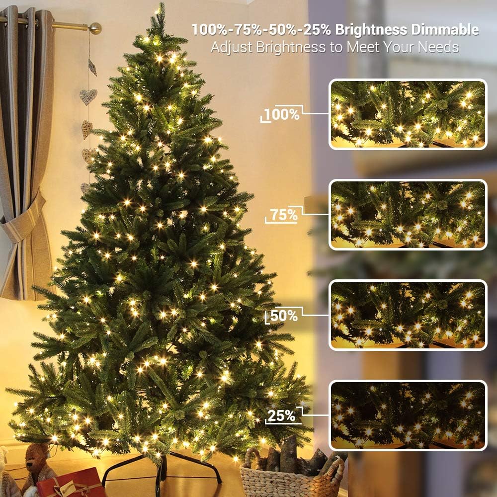 Brizled Christmas Lights, 344.16ft 1000 LED Color Changing Christmas String Lights with Remote, 11 Modes Xmas Tree Light Warm White & Multicolor Xmas Light Green Wire for Home Wedding Party