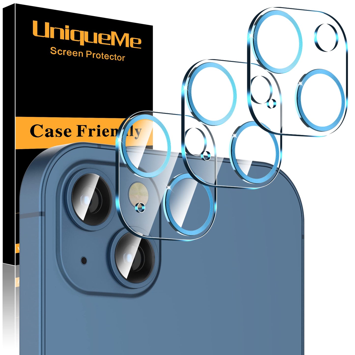UniqueMe Compatible for 3 Pack iPhone 17 Pro Camera Lens Protector - [Drop Protection] 9H Tempered Glass Camera Cover Screen [Update New Version]【Not for 17 Pro Max】