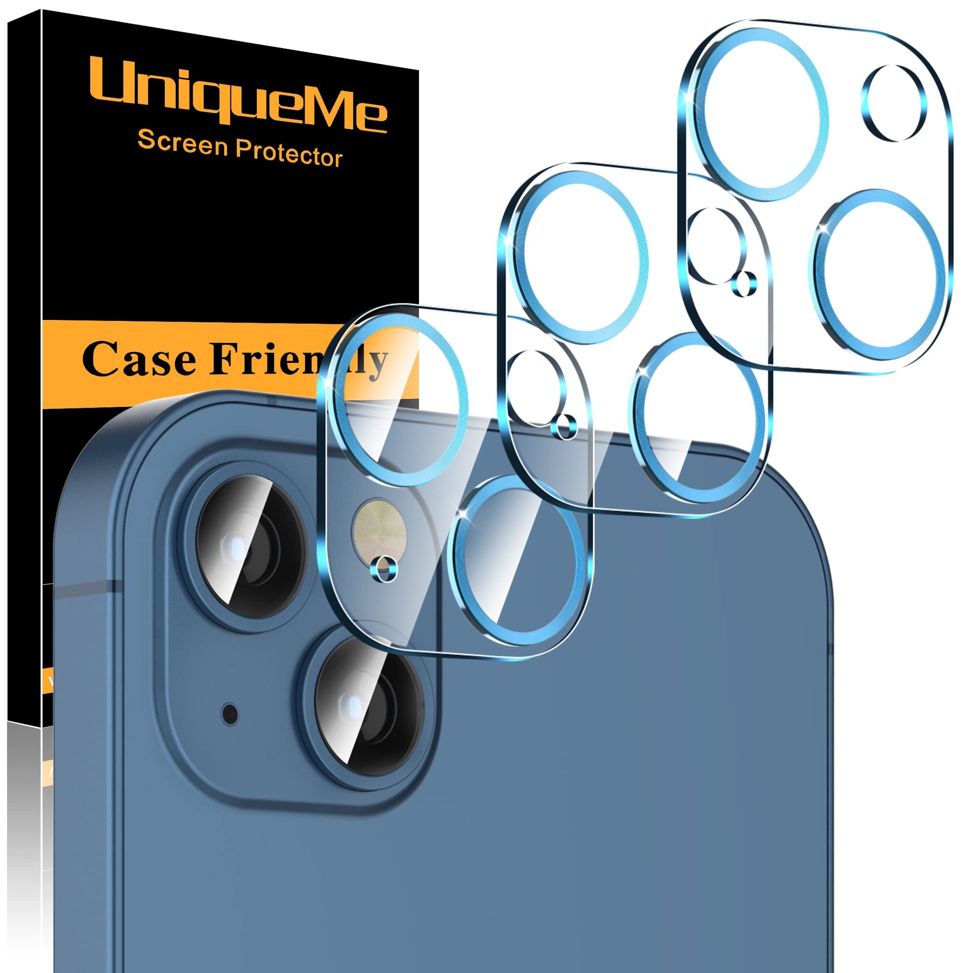 UniqueMe Compatible for 3 Pack iPhone 17 Pro Camera Lens Protector - [Drop Protection] 9H Tempered Glass Camera Cover Screen [Update New Version]【Not for 17 Pro Max】