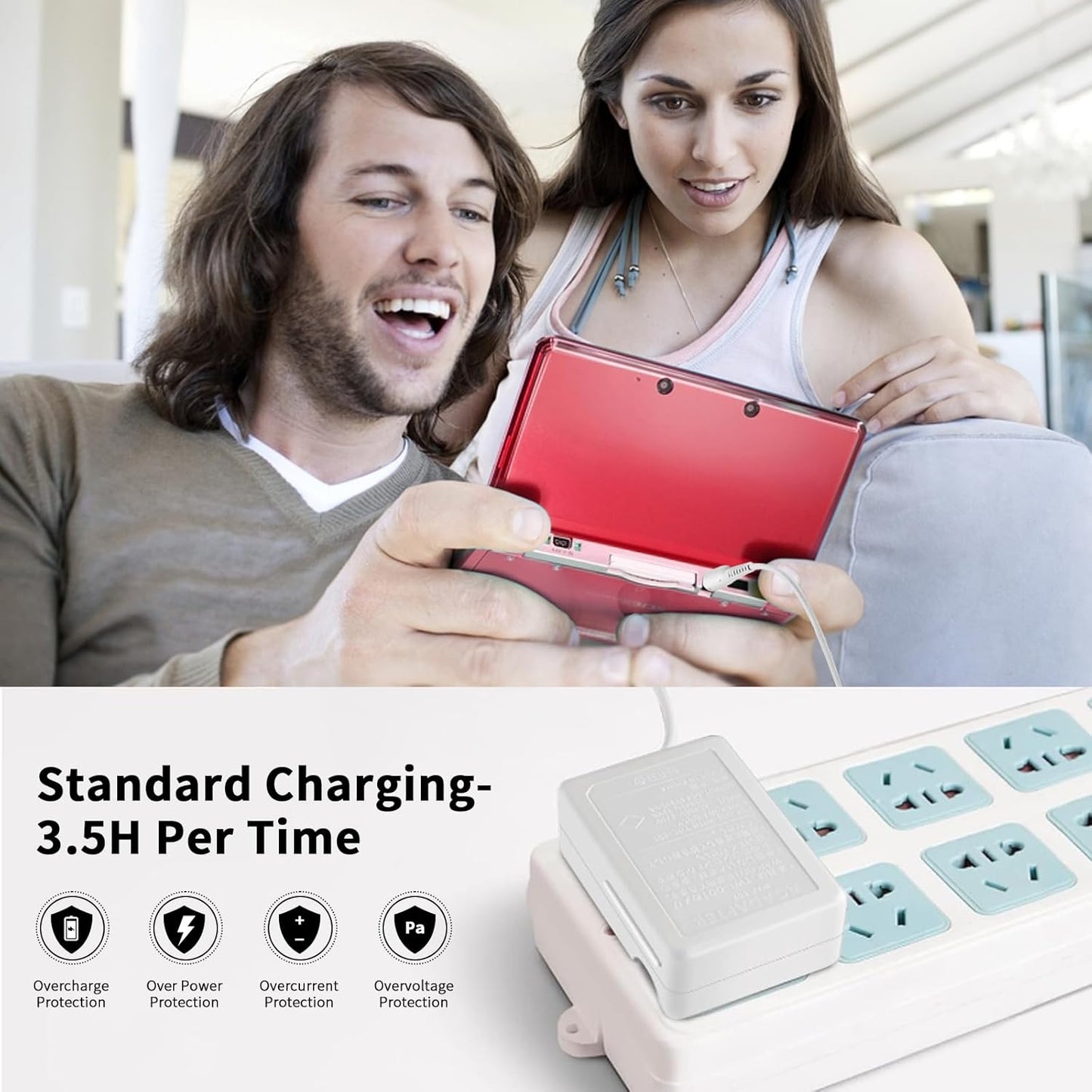 3DS Charger for Nintendo 3DS/ DSi/DSi XL/ 2DS/ 2DS XL/New 3DS 100-240V Wall Plug Adapter
