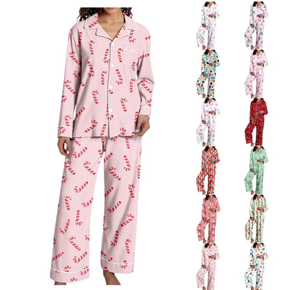 Christmas Pajamas for Women,Button up Long Sleeve Pajama Set Casual Soft Cute Xmas Print Pjs Sleepwear 2025