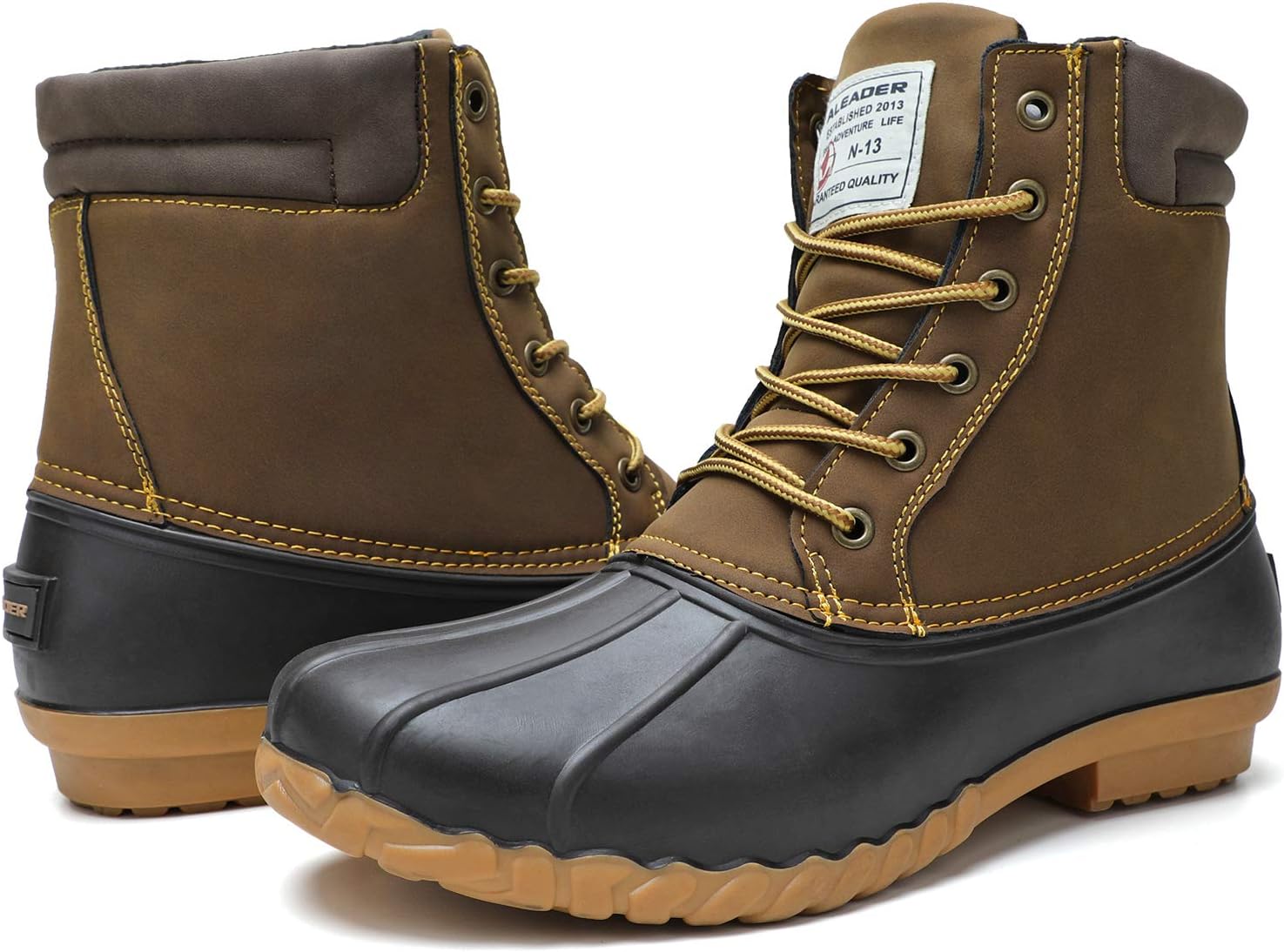 ALEADER Mens Duck Boot | Waterproof Shell | Fur Lined Insulated Winter Snow Boot