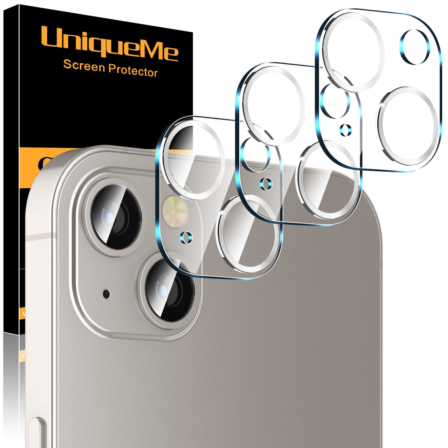 UniqueMe Compatible for 3 Pack iPhone 17 Pro Camera Lens Protector - [Drop Protection] 9H Tempered Glass Camera Cover Screen [Update New Version]【Not for 17 Pro Max】