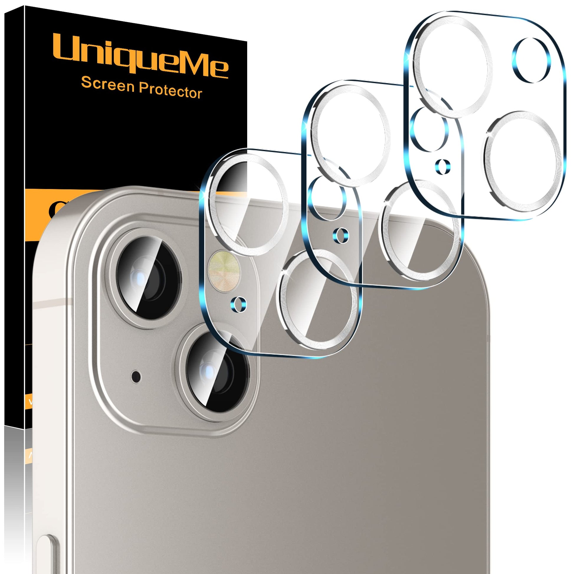 UniqueMe Compatible for 3 Pack iPhone 17 Pro Camera Lens Protector - [Drop Protection] 9H Tempered Glass Camera Cover Screen [Update New Version]【Not for 17 Pro Max】