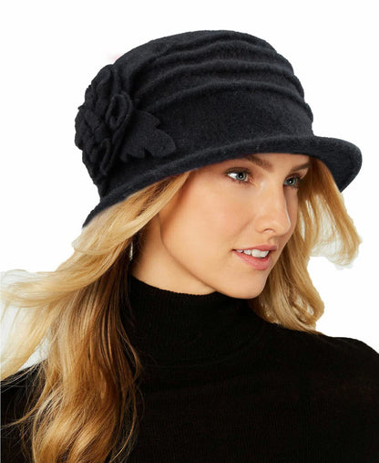 Round Cloche Hat for Women Vintage Wool 1920s Cloche Winter Hat