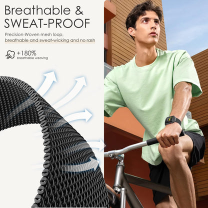 Original Milanese Loop Band Compatible with Apple Watch 38mm 40mm 41mm 42mm 44mm 45mm 46mm 49mm - Women & Men Magnetic Closure Adjustable Metal Strap for iWatch Series 11 10 9 8 7 6 5 4 SE2 3 Ultra2 3