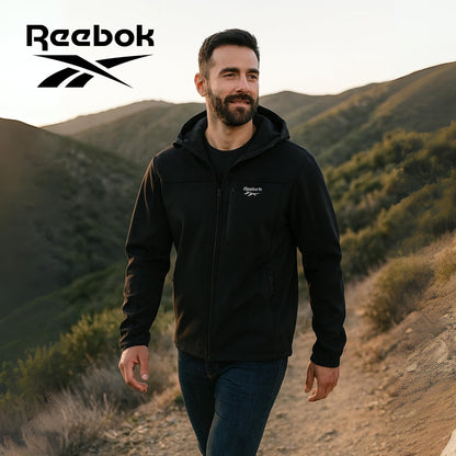 Reebok Waterproof Soft Shell Rain Jacket Men - Rain Coat, Softshell Windbreaker with Hood