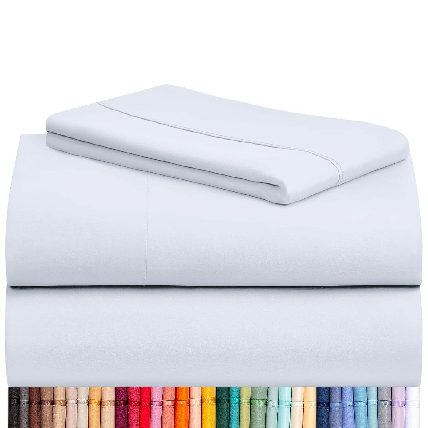 LuxClub 4 PC Queen Sheet Set, Breathable Luxury Bed Sheets, Deep Pockets Wrinkle Free Cooling Sheets Machine Washable Hotel Bedding Silky Soft - Teal Queen