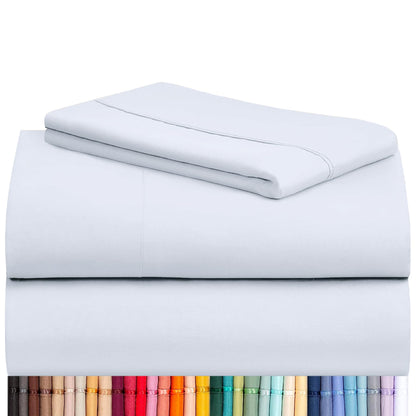 LuxClub 4 PC Queen Sheet Set, Breathable Luxury Bed Sheets, Deep Pockets Wrinkle Free Cooling Sheets Machine Washable Hotel Bedding Silky Soft - Teal Queen