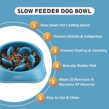 2PCS Slow Feeder Dog Bowls, Pet Supplies That Slow Down Eating, Pet Food Bowls, Maze Dog Puzzle Feeder for Medium Breed