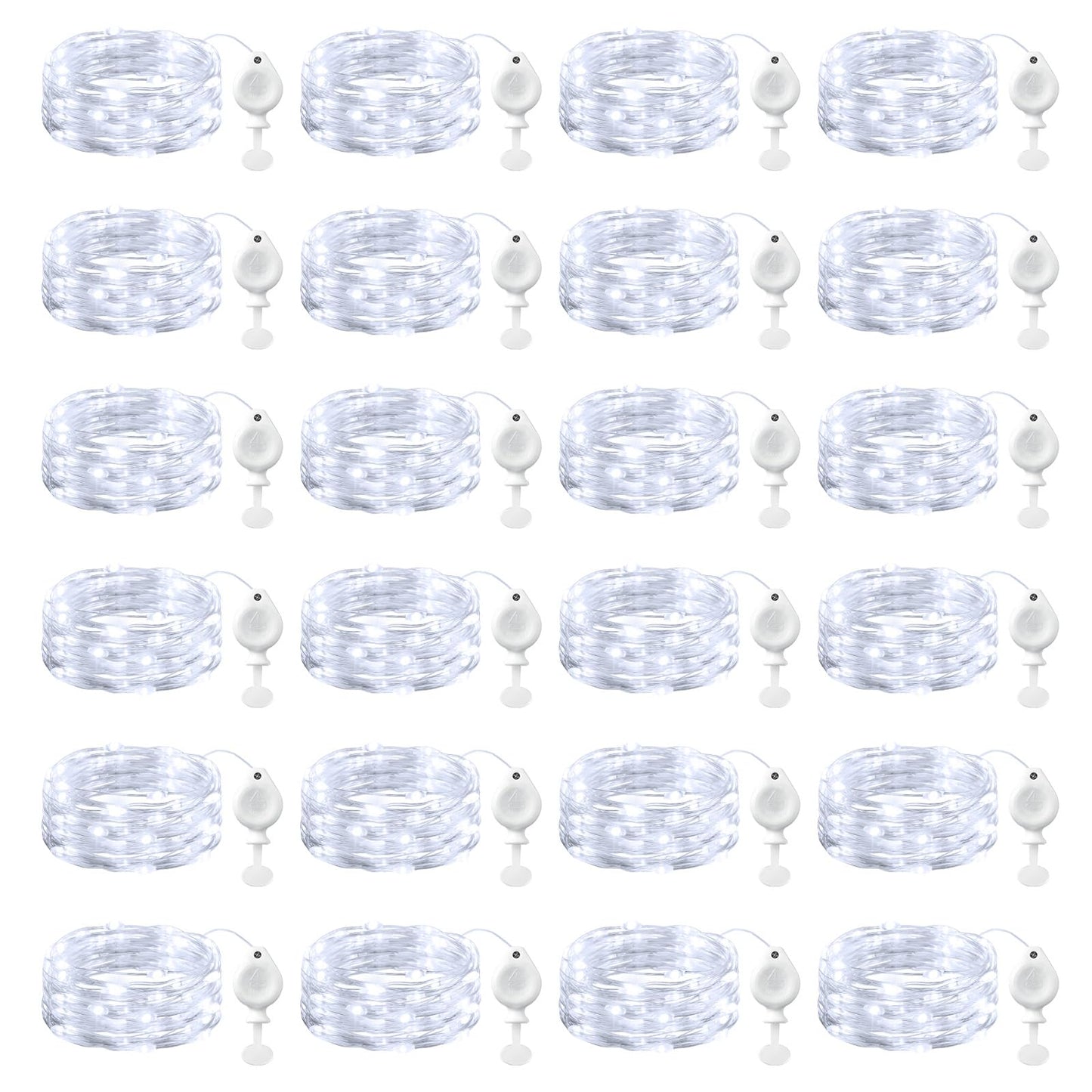 Brightown 14 Pack LED Fairy Lights Battery Operated String Lights, 7ft 20LED Waterproof Silver Wire String Lights, Firefly Starry Moon Lights for Mason Jars DIY Christmas Wedding Party Bedroom