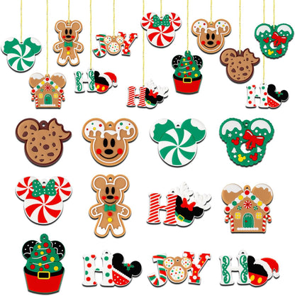 12pcs Christmas Tree Decorations Ornaments, Xmas Mouse Peppermint Candy Silicone Ornaments Hanging Pendant with Ropes for Christmas Tree Winter Holiday Party Crafts Stocking Stuffers Wreath Decor