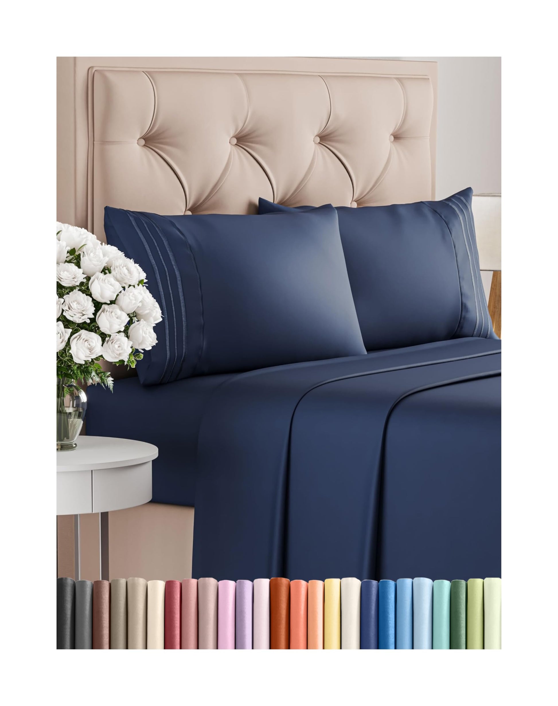 Queen Size 4 Piece Sheet Set - Comfy Breathable & Cooling Bed Sheets Set - Hotel Luxury Bedding for Women, Men, Kids, Teens, Boys & Girls - Deep Pockets, Ultra-Soft, Wrinkle Free - Oeko-Tex - Black