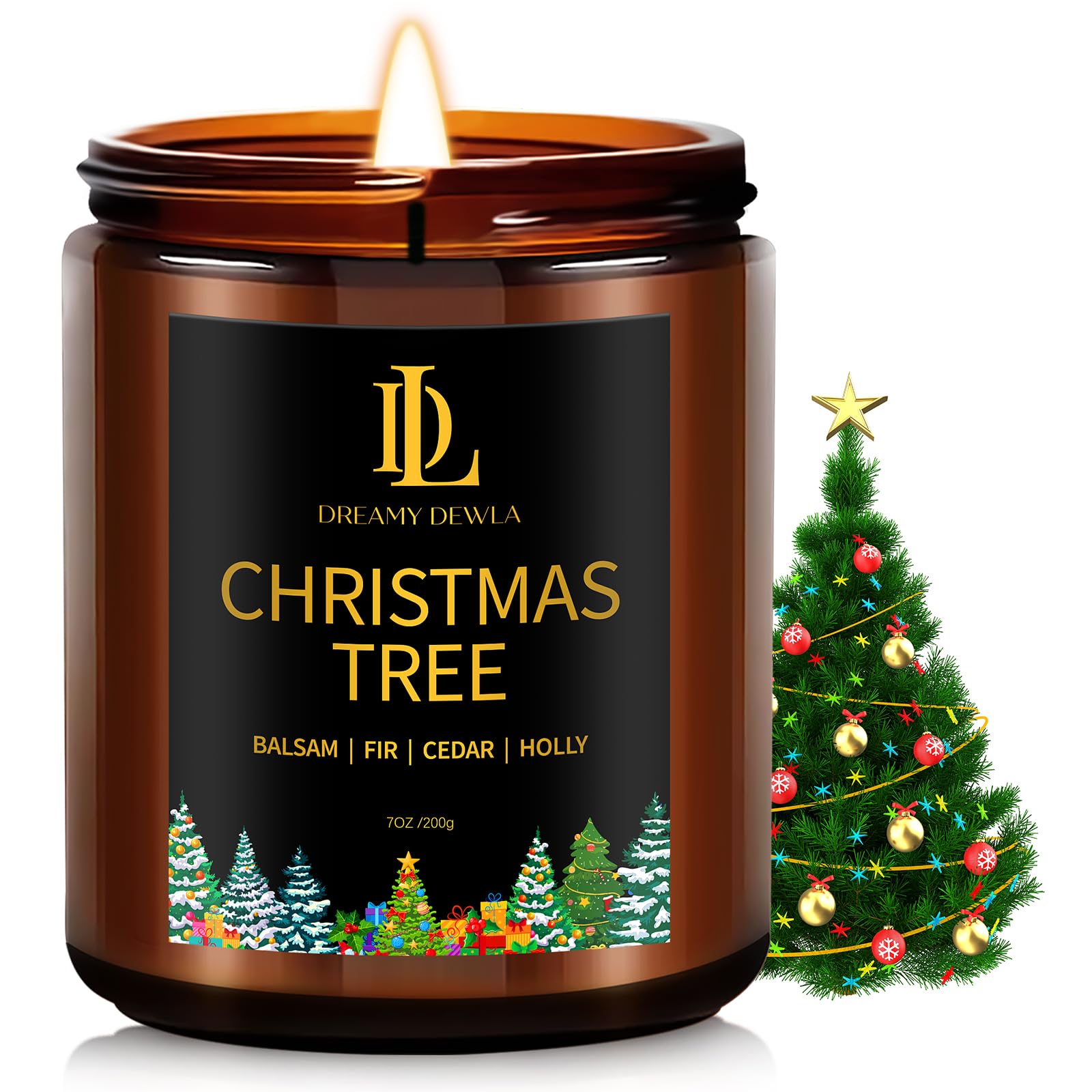 Winter Candle Set, Candles for Home Scented, 4 Pack Soy Candles for Holiday, Holiday Candle Gifts for Women Men, Winter Scents of Gingerbread Cookies/Apple & Cinnamon/Coffee Latte/Pine & Cedarwood