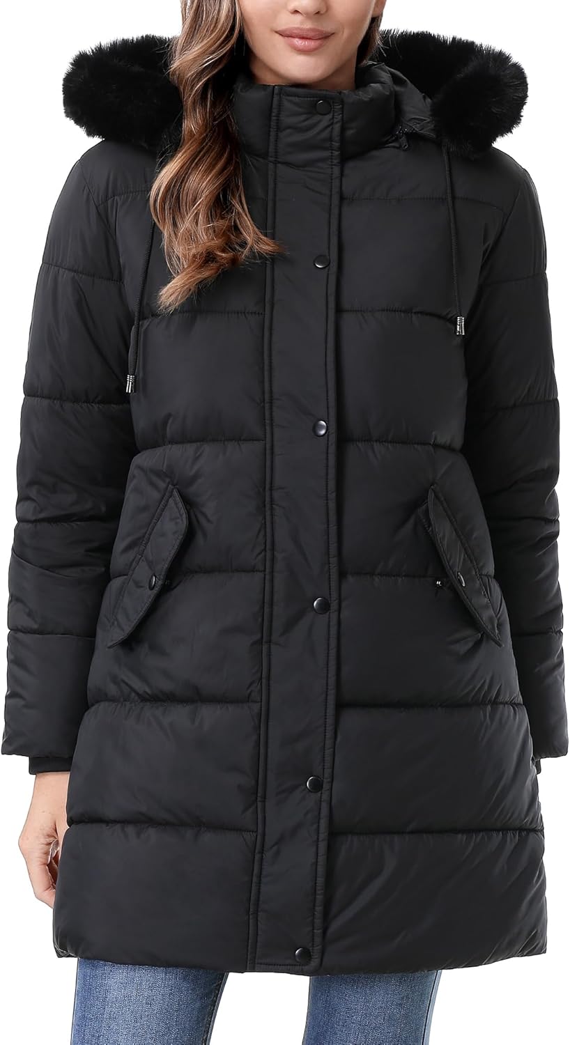 GOLDLADIES Women's Winter Coat Long Waterproof Parka - Warm Snow Jacket for Women,Windproof Winter Jacket for Cold Weather