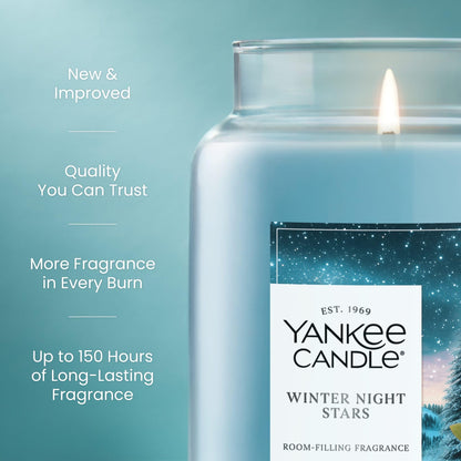 Yankee Candle Balsam & Cedar, Holiday Scented Candle, 22oz Large Jar with up to 150 Hour Burn Time, Giftable